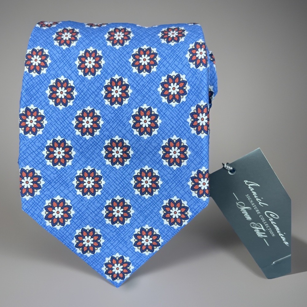 Daniel Cremieux Seven Fold Geometric Neck Tie Signature 100% Silk Italy NWT